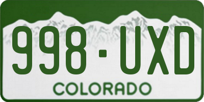 CO license plate 998UXD
