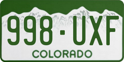 CO license plate 998UXF