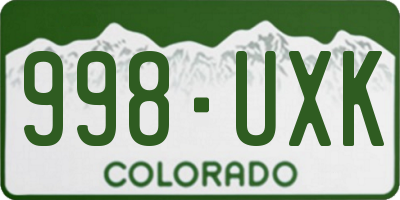 CO license plate 998UXK