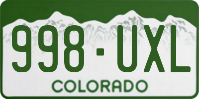 CO license plate 998UXL