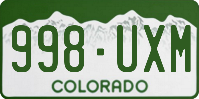 CO license plate 998UXM