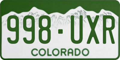 CO license plate 998UXR
