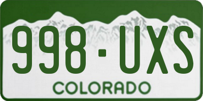 CO license plate 998UXS