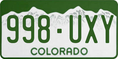 CO license plate 998UXY