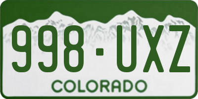 CO license plate 998UXZ