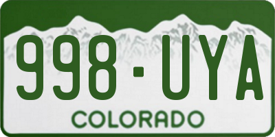 CO license plate 998UYA