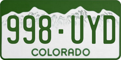 CO license plate 998UYD
