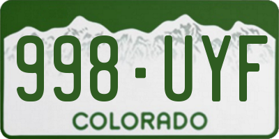 CO license plate 998UYF