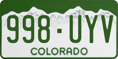 CO license plate 998UYV