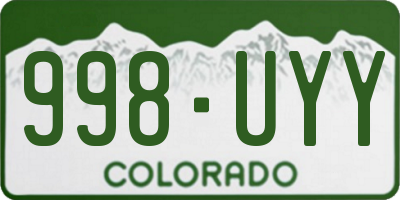 CO license plate 998UYY