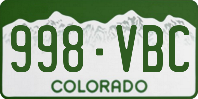 CO license plate 998VBC
