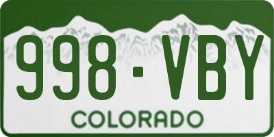 CO license plate 998VBY