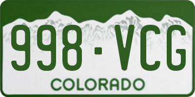 CO license plate 998VCG