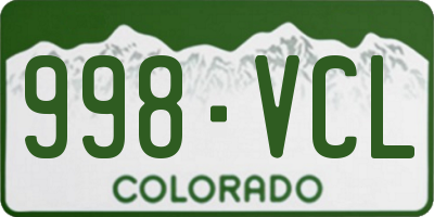 CO license plate 998VCL