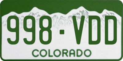 CO license plate 998VDD