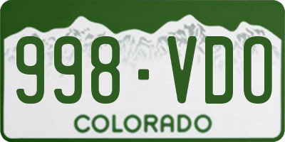CO license plate 998VDO