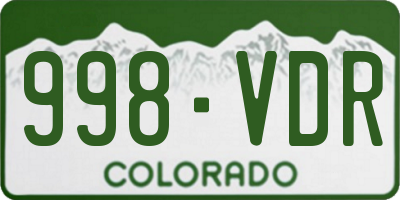 CO license plate 998VDR