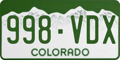 CO license plate 998VDX