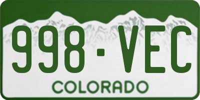 CO license plate 998VEC