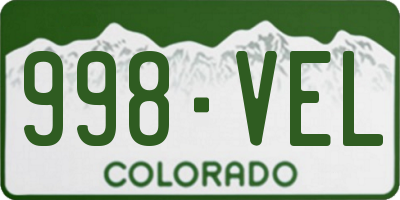 CO license plate 998VEL
