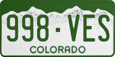 CO license plate 998VES