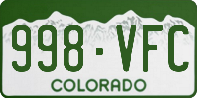 CO license plate 998VFC