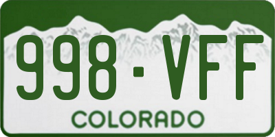 CO license plate 998VFF