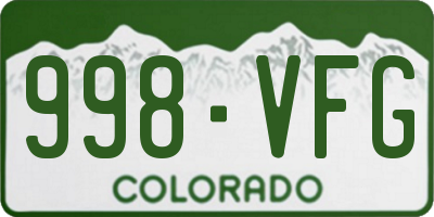 CO license plate 998VFG