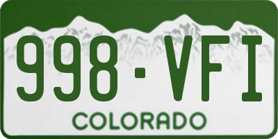 CO license plate 998VFI