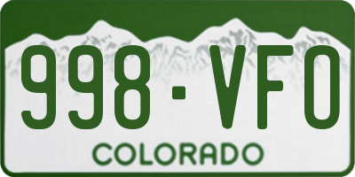 CO license plate 998VFO