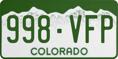 CO license plate 998VFP