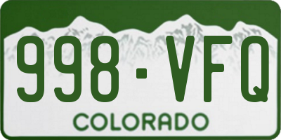CO license plate 998VFQ