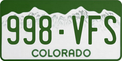 CO license plate 998VFS