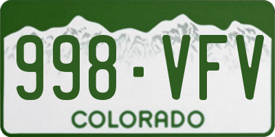 CO license plate 998VFV