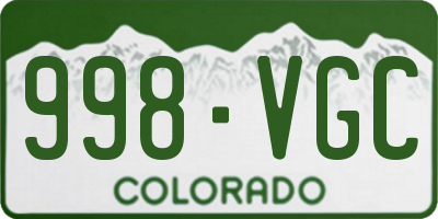 CO license plate 998VGC