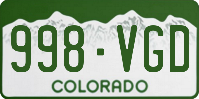 CO license plate 998VGD