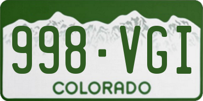 CO license plate 998VGI