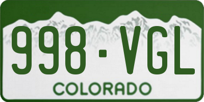 CO license plate 998VGL