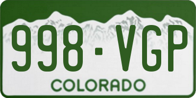CO license plate 998VGP