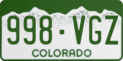 CO license plate 998VGZ