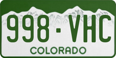 CO license plate 998VHC