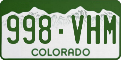 CO license plate 998VHM