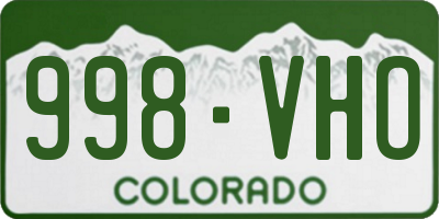 CO license plate 998VHO