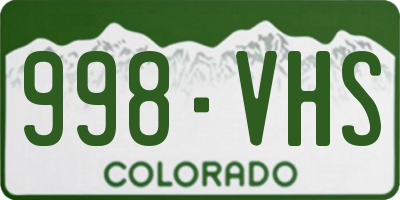 CO license plate 998VHS