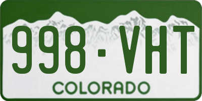 CO license plate 998VHT