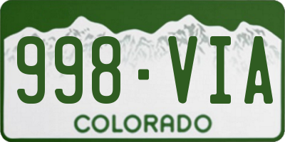 CO license plate 998VIA
