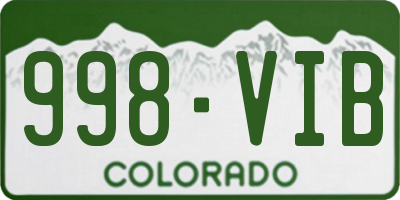 CO license plate 998VIB