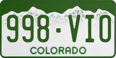 CO license plate 998VIO