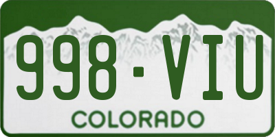 CO license plate 998VIU
