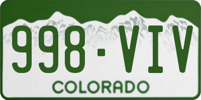 CO license plate 998VIV